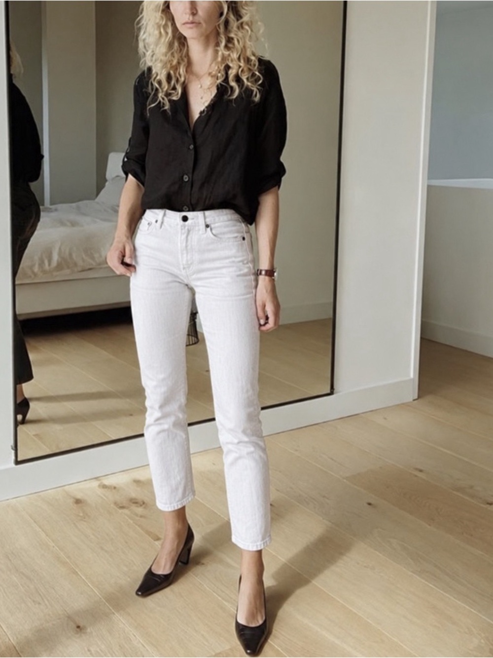 Paige Woman White Straight Slim Kylie Crop Jeans US27 Contemporary Preppy